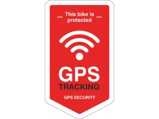 wandbord,"GPS TRACKING",folie,rood/wit/zwart,om te verlijmen - 1