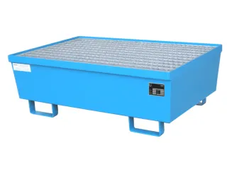 Opvangbak 2x 200l Opvangvol. 225l Blauw 415x 1200x 800mm Rooster - 1