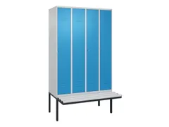 locker met bank,HxBxD 2120x1200x815mm,4vak,vak B 300mm,cil.-slot