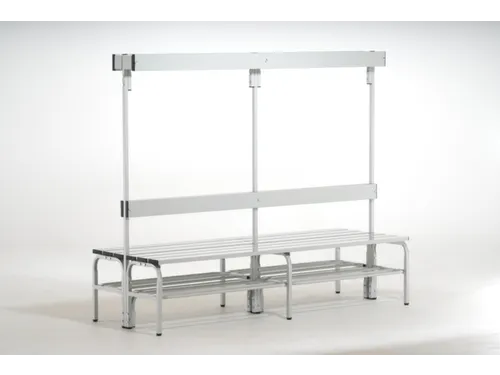 dubbele zitbank,HxLxD 1650x1500x725mm,alu. lijsten,frame RVS RAL7035