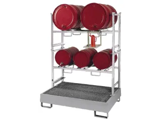 Complete Aanbieding Stapelframes 3X60L 2X200L Vaste Opvangbak Verzinkt - 1