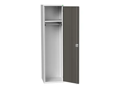 Lockerkast 2000x525x550mm 1 vak, vleugeldeur, RAL7035 + RAL7016