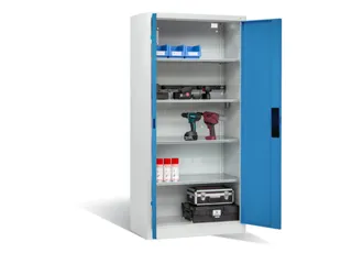 acculaadkast 1950x930x500mm 5stekkerdozen 230V cil.-slot front RAL5012 - 3