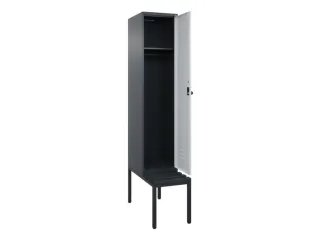 locker met bank,HxBxD 2120x400x815mm,1vak,vak B 400mm,draaigrendel - 2