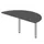 aanbouwtafel,i.h.v.,HxBxD 720-840x1600x800mm,halfrond,MS-donkergrijs