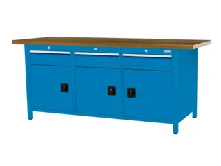 werkbank,HxBxD 860x2000x750mm,onderstel RAL5012,fronten RAL5012 - 3