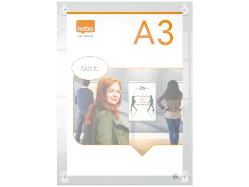 Infobord Nobo Premium Plus A3 acryl wand verplaatsbaar