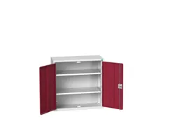 wandkast 800x800x350mm 2xStalen bodem sokkel Ral 7035 front Ral 3004