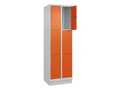 lockerkast,HxBxD 1950x600x500mm,2x3vakken,vak B 300mm,cil.-slot,sokkel