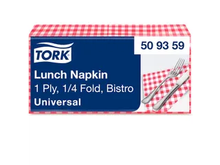 Servetten Tork 509359 1-laags 32x32cm rood 400st. 1/4 vouw - 1