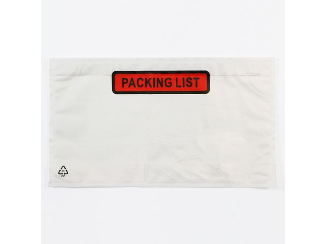 Paklijstenvelop DL 225x122mm Bedrukt Packing list