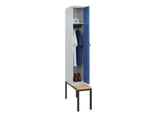 locker met bank,HxBxD 2120x300x815mm,1vak,vak B 300mm,draaigrendel - 1