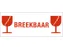 Waarschuwingsetiket breekbaar/glas 150mmx60mm 500 stuks