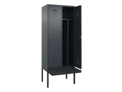 locker met bank,voor scheiding van kleding,HxBxD 2120x800x815mm,2vak