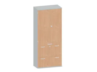Kantoorkast 1920x800x430mm Decor Romp Lichtgrijs Decor Front Beuken - 1