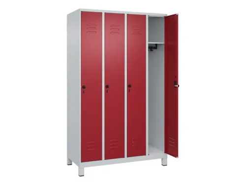 locker,HxBxD 1950x1200x500mm,4vak,vak B 300mm,draaigrendel,voeten
