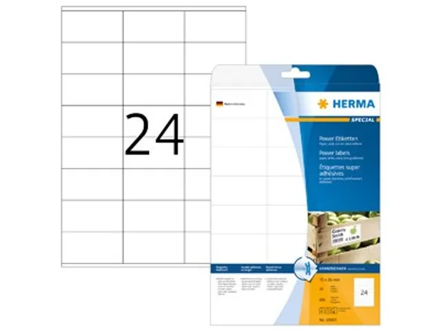 HERMA 10905 Power Etiketten A4 70x36mm Wit 600 stuks