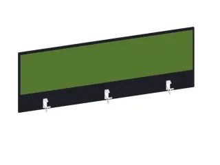 baliepaneel,v. bureau,aanbouw achter,B 1400mm,CC-zwart,BN7048-groen - 1