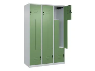 Z-garderobekast,HxBxD 1850x1200x500mm,vak B 200/400mm,draaigrendel - 2
