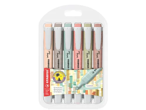 Markeerstift STABILO Swing cool nature assorti 6 stuks