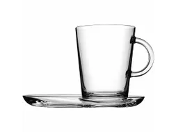 Theeglas en schotel Tribe ca 40cl Transp 2 set