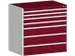 ladekast HxBxD 1000x1050x650mm 7laden RAL7035 front RAL3004