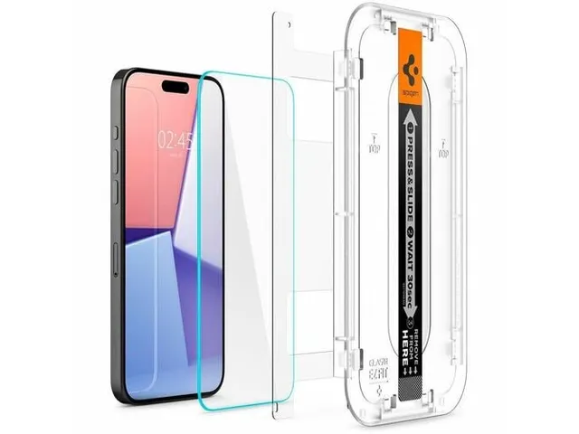 Spigen AGL06898 Schermbescherming iPhone 15 Pro Glas.tR EZ Fit HD