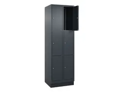 lockerkast,HxBxD 1950x600x500mm,2x3vakken,vak B 300mm,cil.-slot,sokkel