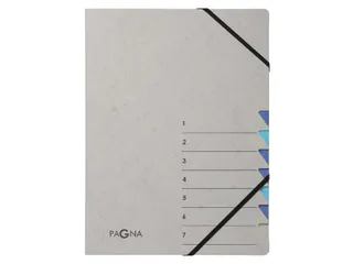 Sorteermap Pagna Easy 7 vaks A4 Grijs/blauw karton - 1