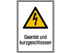 waarschuwings-combibord,Geaard en kortgesloten,hard PVC,HxB 185x131mm