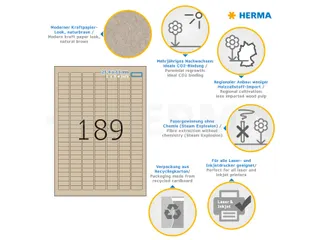 HERMA 10750 Silphie-papier Etiketten A4 25,4x10mm bruin 3780 stuks - 8