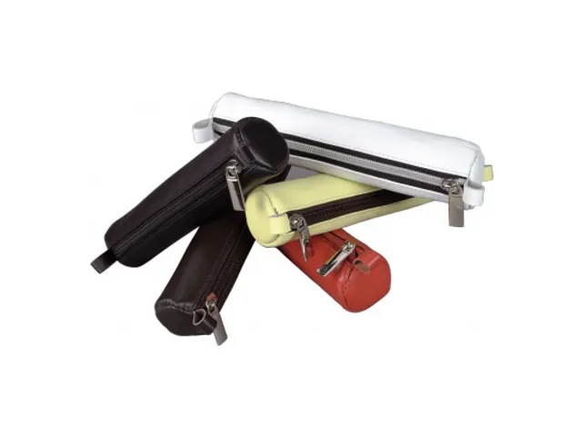 Trousse Alasssio cuir nappa noir/argenté