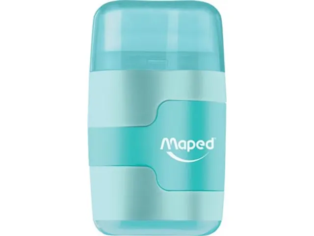 potloodslijper + gom Connect Soft Touch assorti pastelkleuren, op blis