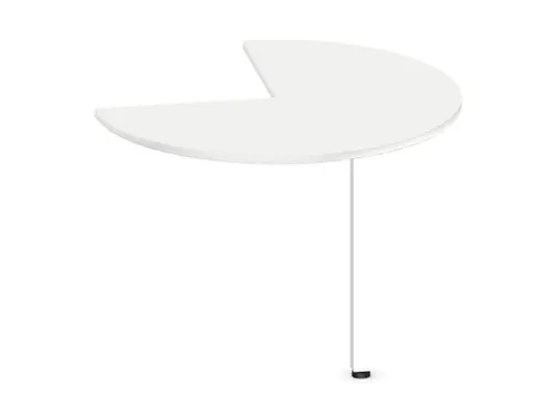 aanbouwtafel,i.h.v.,HxØ 720-840x1000mm,driekwartrond,Bl-wit