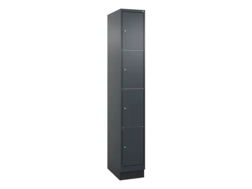 lockerkast,HxBxD 1950x300x500mm,1x4vakken,vak B 300mm,cil.-slot,sokkel