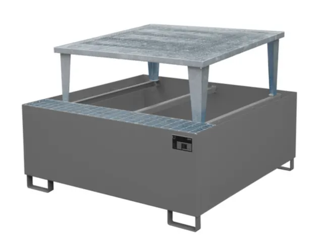 opvangbak,v. 1xIBC,opvangvol. 1000l,HxBxD 1083x1460x1460mm,m. aftapbok