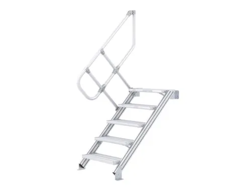 industriële trap,bordes H 3,25m,13treden,trede D 175mm,verzinkt