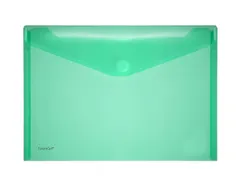 Enveloptas Foldersys A4 PP dwars transp groen A4 Velcro Envelop Groen