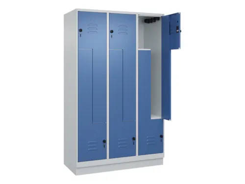 Z-garderobekast,HxBxD 1950x1200x500mm,vak B 200/400mm,draaigrendel