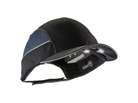 Ergodyne Skullerz LED Lighting 8960 stootpet met korte klep, zwart, pe