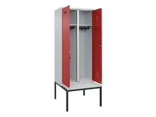 locker met bank,voor scheiding van kleding,HxBxD 2120x800x815mm,2vak - 1