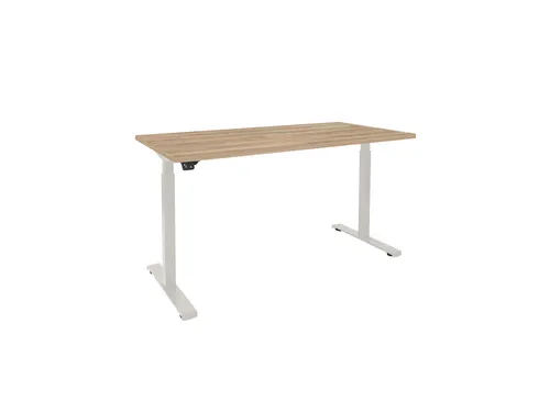 Elektrisch Verstelbaar Bureau 2 Motoren 160x80cm Frame Wit Blad Honey