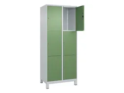lockerkast,HxBxD 1950x800x500mm,2x3vakken,vak B 400mm,cil.-slot,voeten