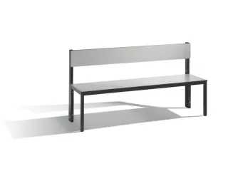 omkleedbank,HxLxD 796x1500x407mm,HPL zilvergrijs,frame staal RAL7021 - 1