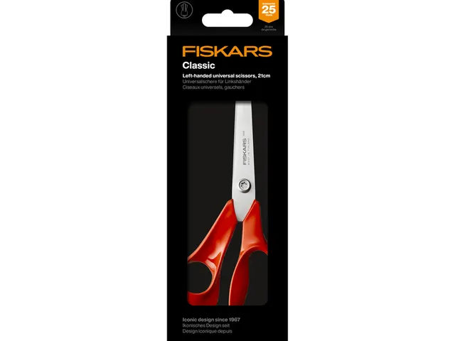 Schaar Fiskars Classic universeel 21cm links rood
