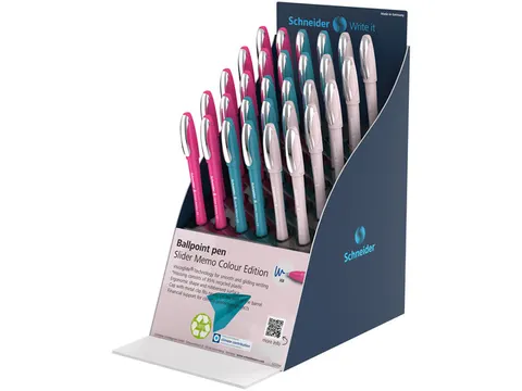 Balpen Schneider Memo XB Colour Edition display 30 stuks