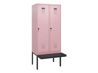locker met bank,HxBxD 1950x800x815mm,2vak,vak B 400mm,draaigrendel - 2