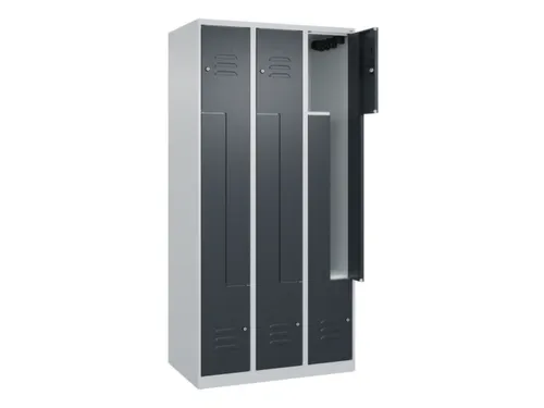 Z-garderobekast,HxBxD 1850x900x500mm,vak B 150/300mm,cil.-slot