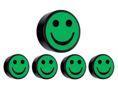 Magneet smiley 35mm groen 5 stuks