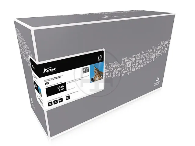 AS10525 Astar HP 504A CLJ toner zwart rebuilt 5000pagina's chip